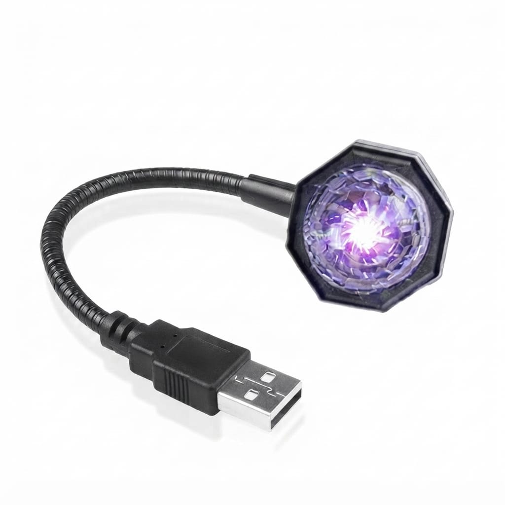مصباح ديسكو LED محمول بمنفذ USB - إضاءة تفاعلية متناغمة مع الموسيقى للسيارة والحفلات