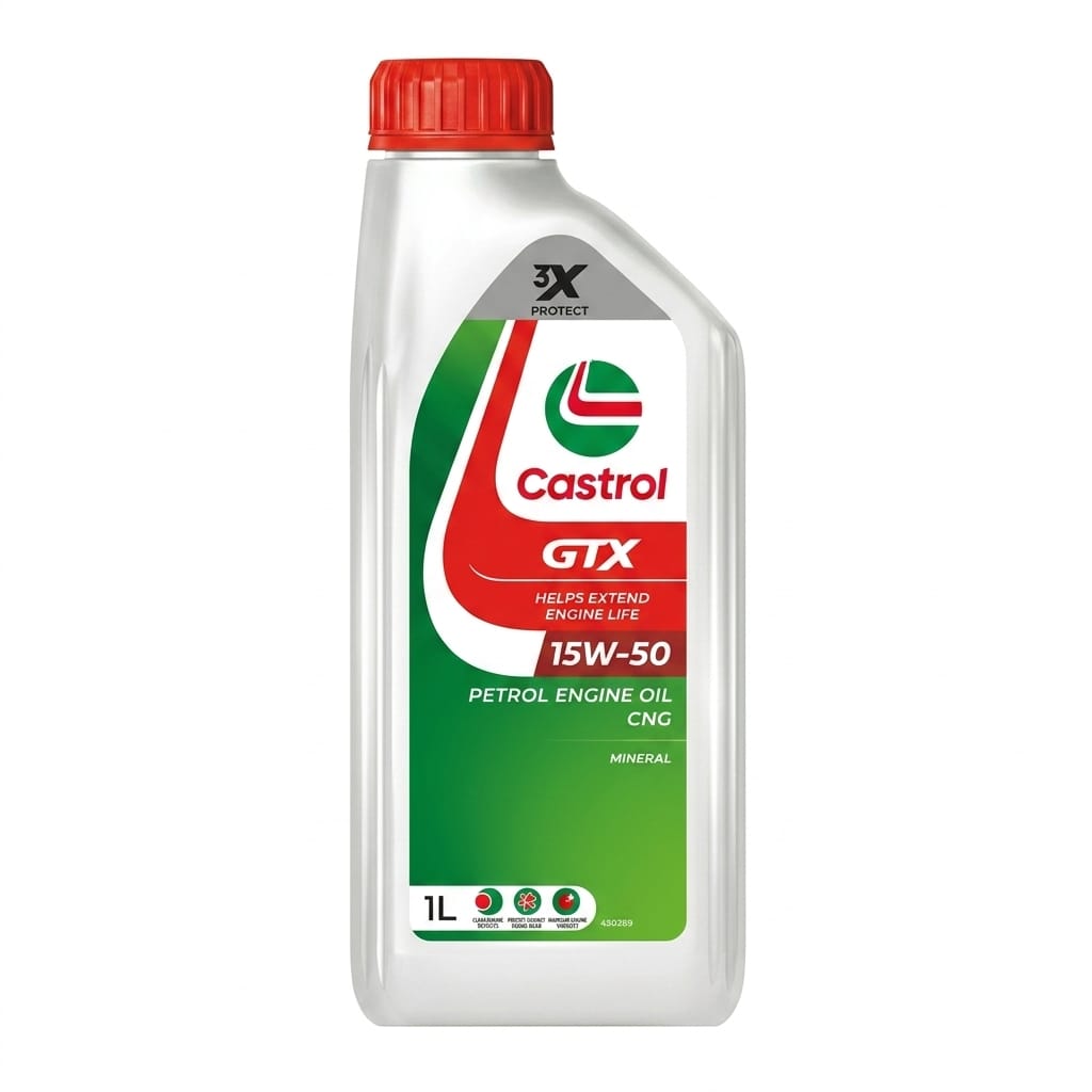 زيت محرك كاسترول جي تي اكس Castrol GTX 15W-50 بنزين و غاز طبيعي - سعة 1 لتر