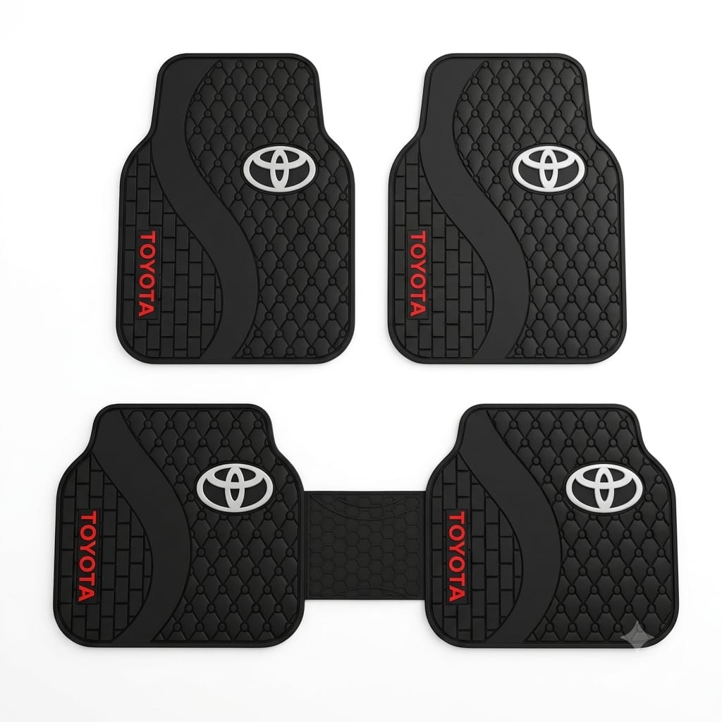 طقم دواسات سيارة Toyota مطاط مقاوم للماء – 5 قطع – تصميم رياضي 
